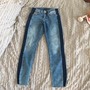 H&M DIVIDED SIDE STRIPE DENIM JEANS